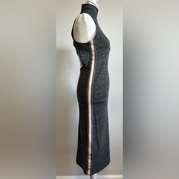 TRF by Zara Midi Mock Neck Dark Heather Gray Sleeveless Jersey Dress Size M - Picture 3 of 14